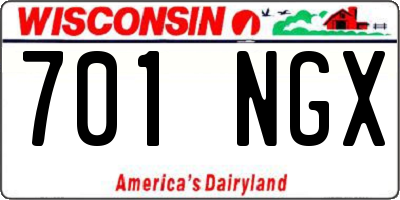 WI license plate 701NGX