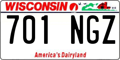 WI license plate 701NGZ