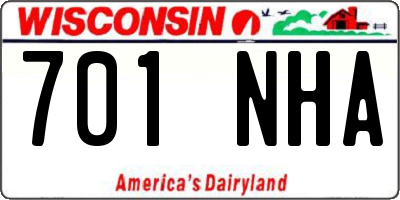 WI license plate 701NHA