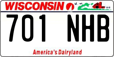 WI license plate 701NHB