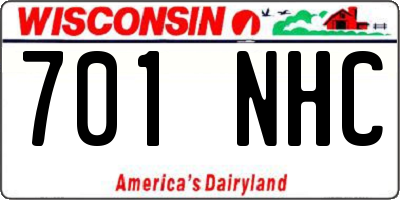 WI license plate 701NHC