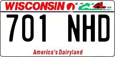 WI license plate 701NHD