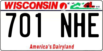 WI license plate 701NHE