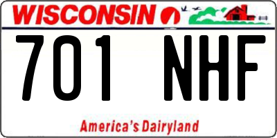WI license plate 701NHF