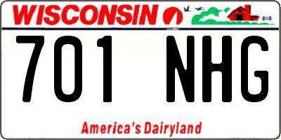 WI license plate 701NHG