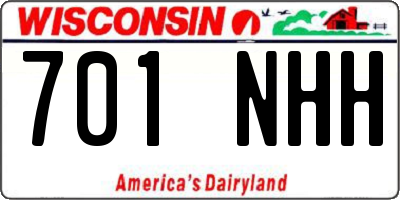 WI license plate 701NHH