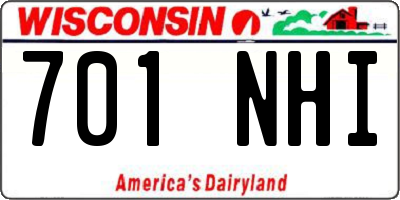 WI license plate 701NHI