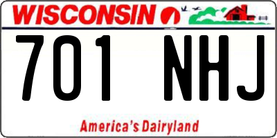 WI license plate 701NHJ