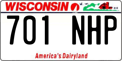 WI license plate 701NHP