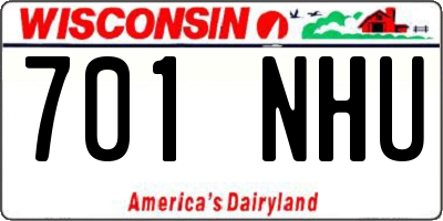 WI license plate 701NHU