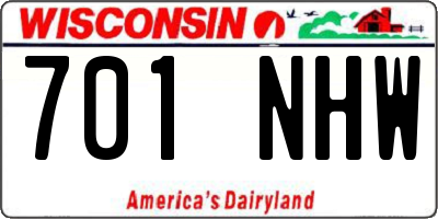 WI license plate 701NHW