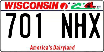 WI license plate 701NHX