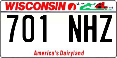 WI license plate 701NHZ