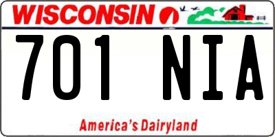 WI license plate 701NIA