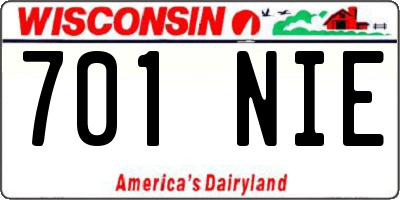 WI license plate 701NIE