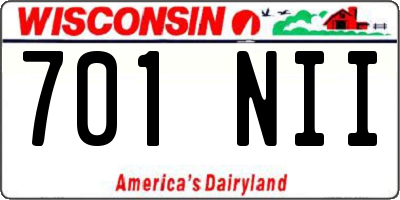 WI license plate 701NII