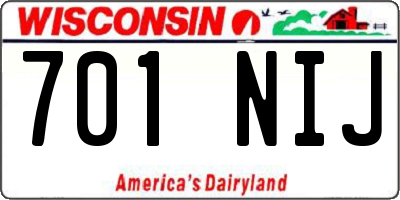 WI license plate 701NIJ
