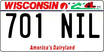 WI license plate 701NIL