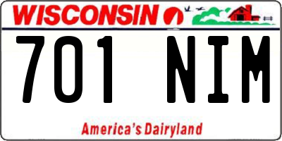 WI license plate 701NIM