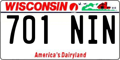 WI license plate 701NIN