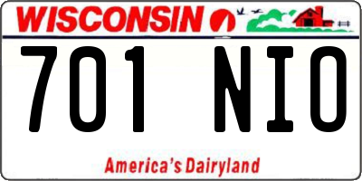 WI license plate 701NIO