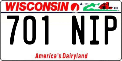 WI license plate 701NIP