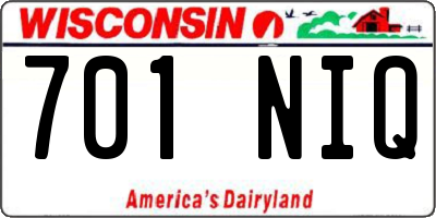 WI license plate 701NIQ