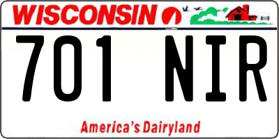 WI license plate 701NIR