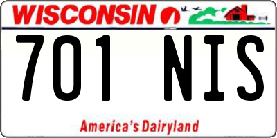 WI license plate 701NIS