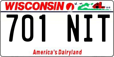 WI license plate 701NIT