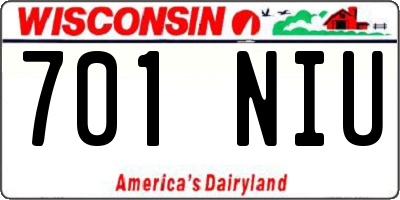 WI license plate 701NIU