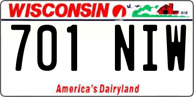 WI license plate 701NIW