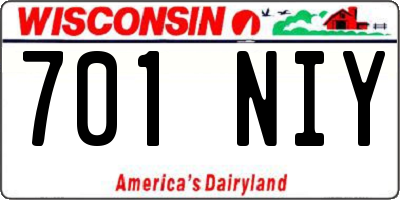 WI license plate 701NIY