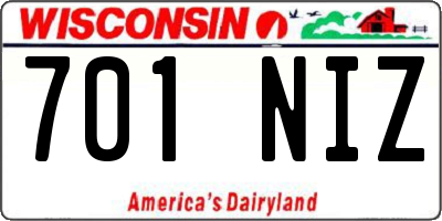 WI license plate 701NIZ