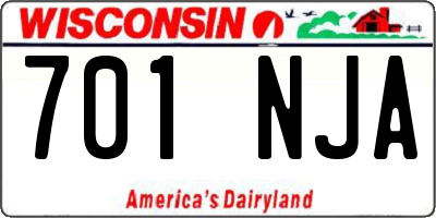WI license plate 701NJA