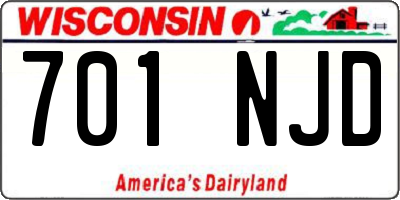 WI license plate 701NJD