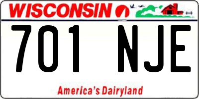 WI license plate 701NJE