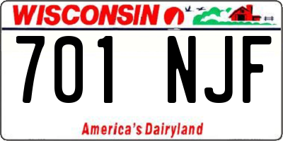 WI license plate 701NJF