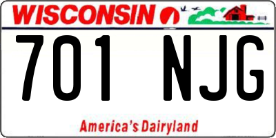 WI license plate 701NJG
