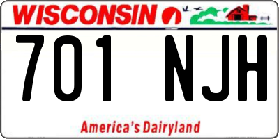 WI license plate 701NJH