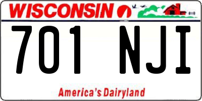 WI license plate 701NJI
