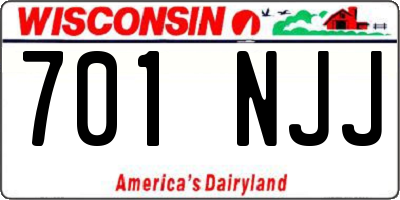 WI license plate 701NJJ