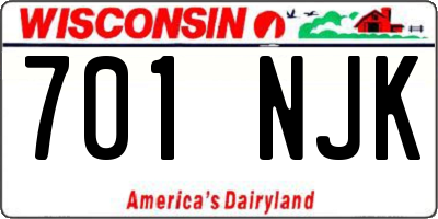 WI license plate 701NJK