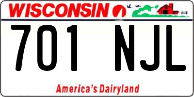 WI license plate 701NJL