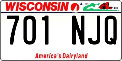 WI license plate 701NJQ