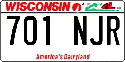 WI license plate 701NJR