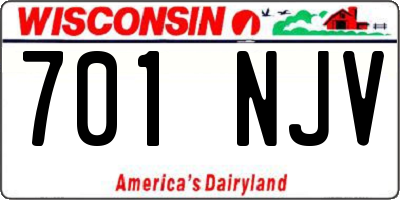 WI license plate 701NJV