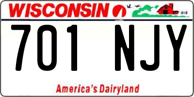 WI license plate 701NJY