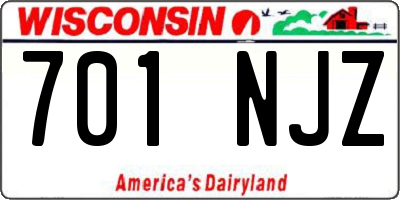 WI license plate 701NJZ