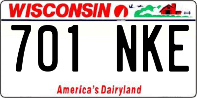 WI license plate 701NKE